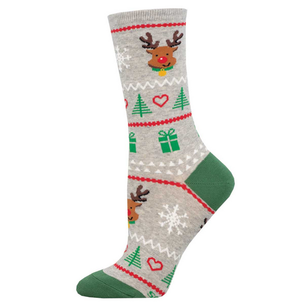 OOS-8/15_Women's Reindeer Fair Isle Crew (Gray Heather)