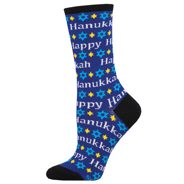 ZZNB-11/24_Women's Happy Hanukkah Crew (Blue)