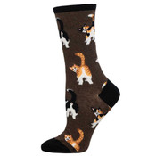 Women's Cat Butts Crew (Brown Heather)