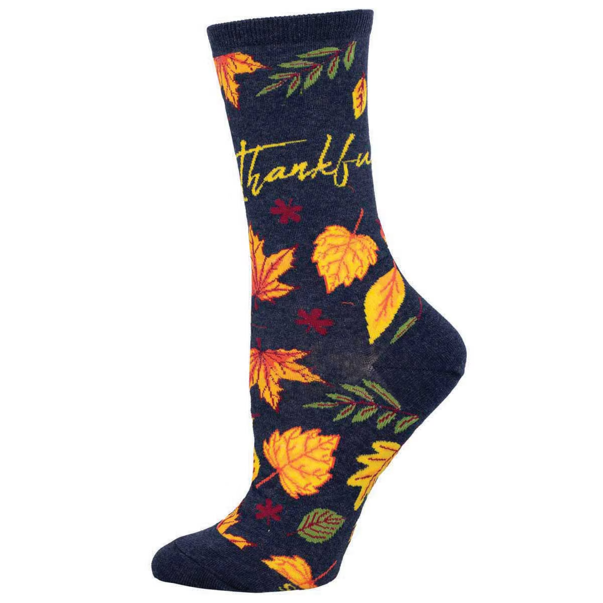 Women's Thankful for Fall Crew (Navy Heather)