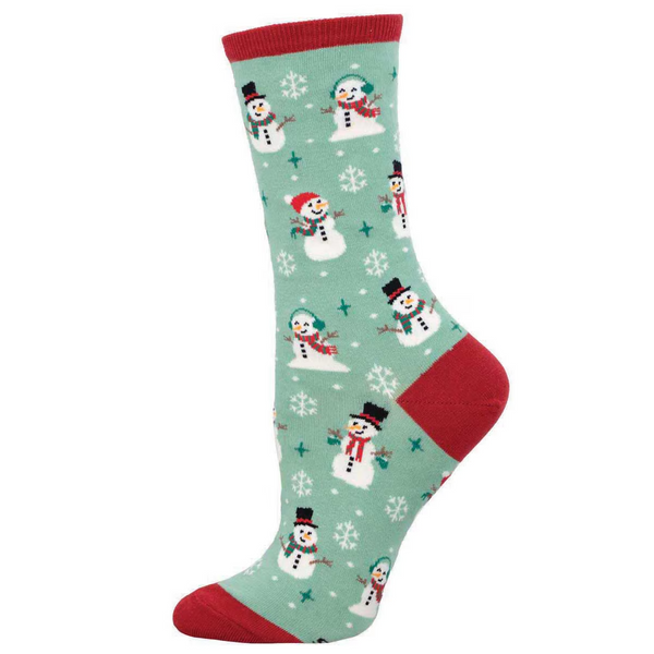 Women's Winter Snowman Crew (Mint)