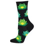 Women's Friendly Frogs Crew (Black)