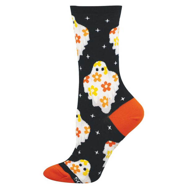 Women's Flower Ghosts Crew (Black)
