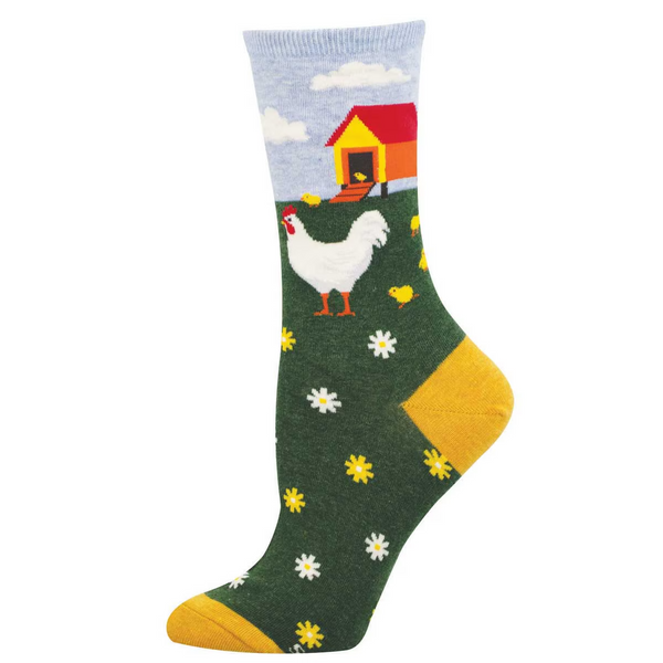 Women's Mother Hen Crew (Green Heather)