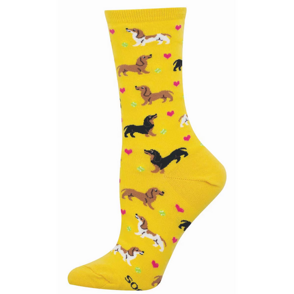 Women's Doxie Love Crew (Yellow)