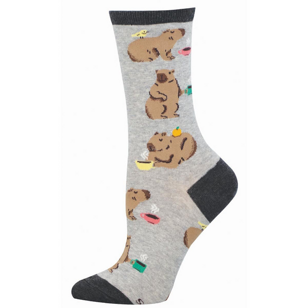 Women's Capybara Cafe Crew (Light Gray Heather)
