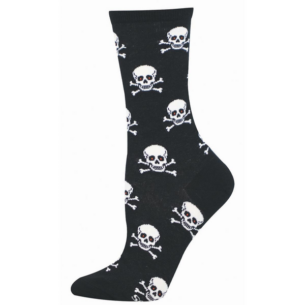 Women's Skull And Bones Club Crew (Black)