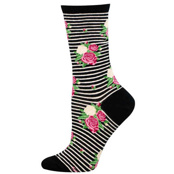 Women's Rows Of Roses Crew (Black)