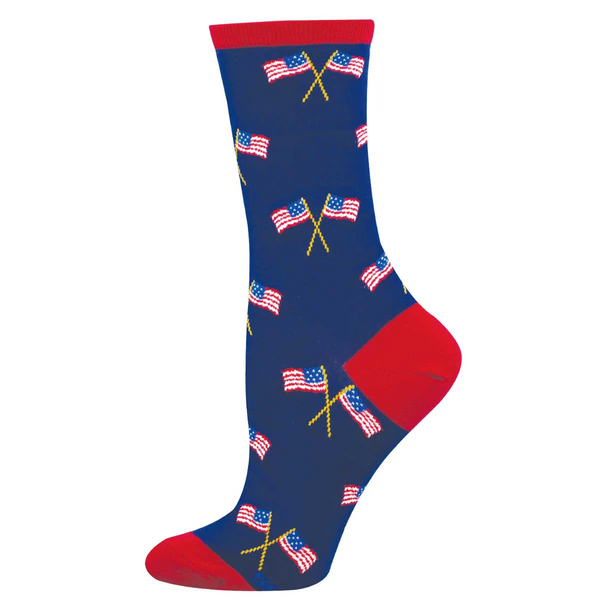 Women's Patriotic Flags Crew (Navy)