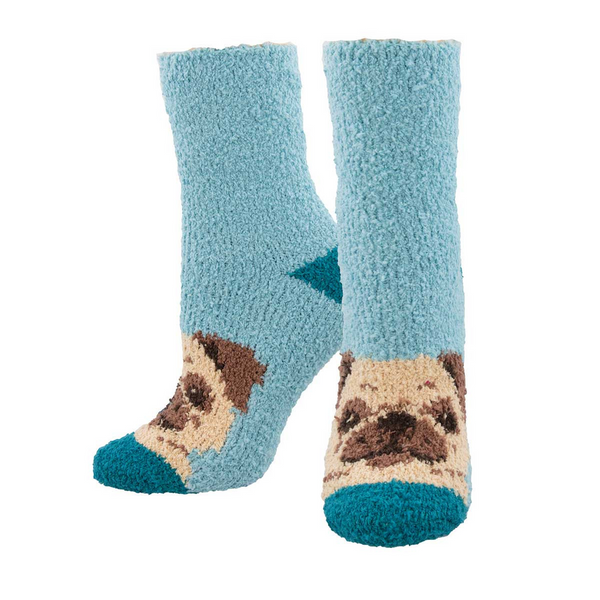 Women's Warm & Cozy Sweet Puppy Crew (Teal)