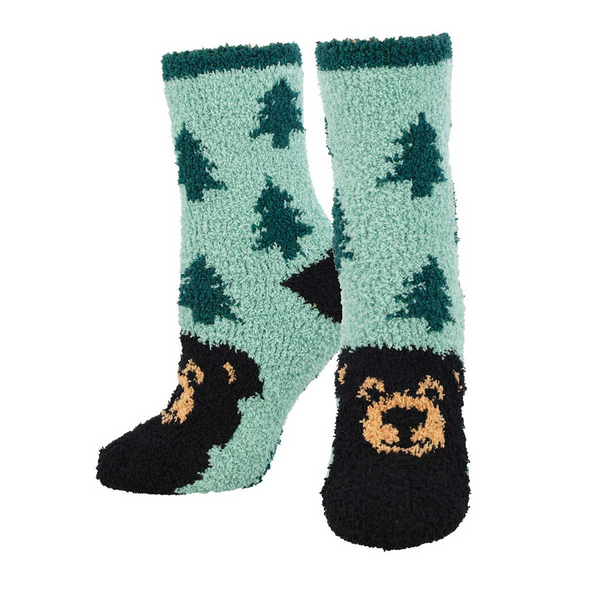 Women's Warm & Cozy Beary Woodsy Crew (Green)
