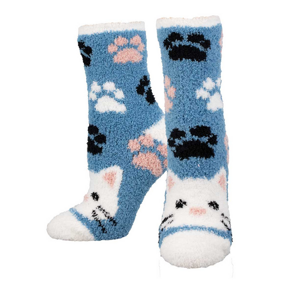 Women's Warm & Cozy Soft Kitty Crew (Blue)