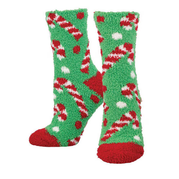 ZZNA-12/25_Women's Warm & Cozy Candy Canes Crew (Green)
