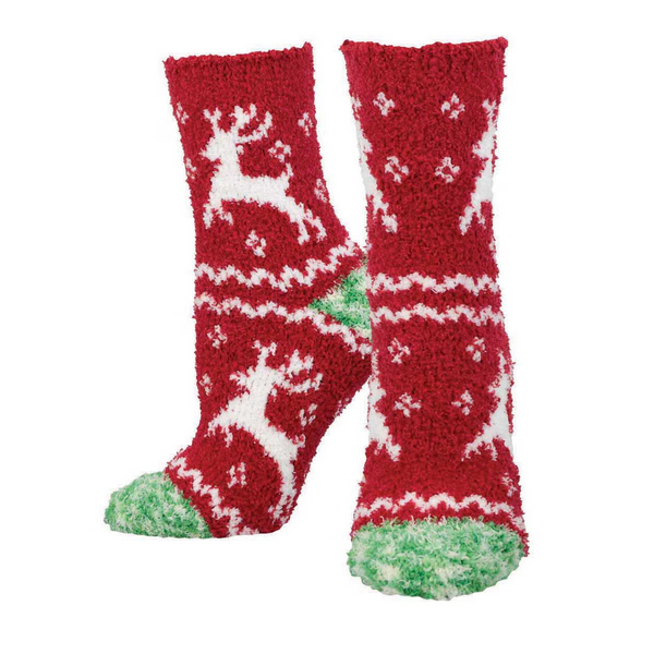 OOS_Women's Warm & Cozy Joyous Reindeer Crew (Red)