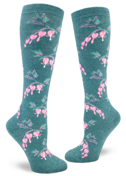 ZZNB-12/25_Women's Bleeding Heart Flower Knee High
