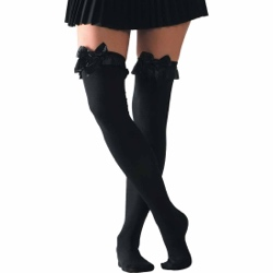 Women's Opaque with Bow Thigh High