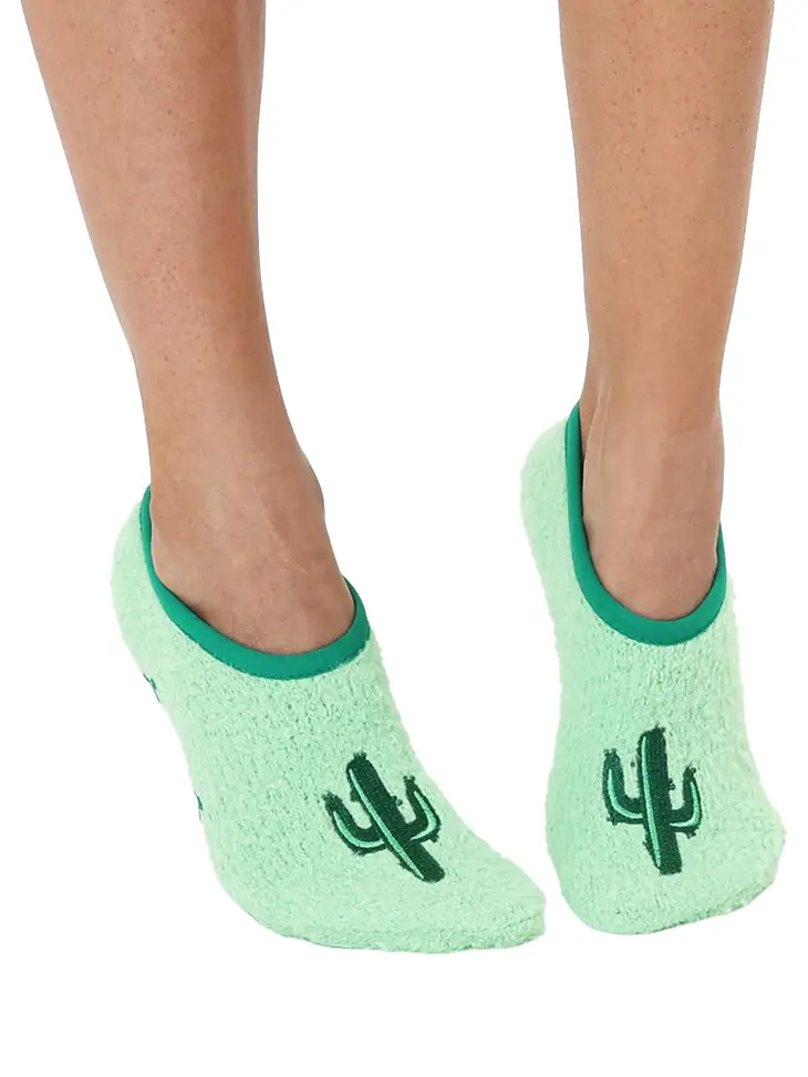 Fuzzy Cactus Slippers