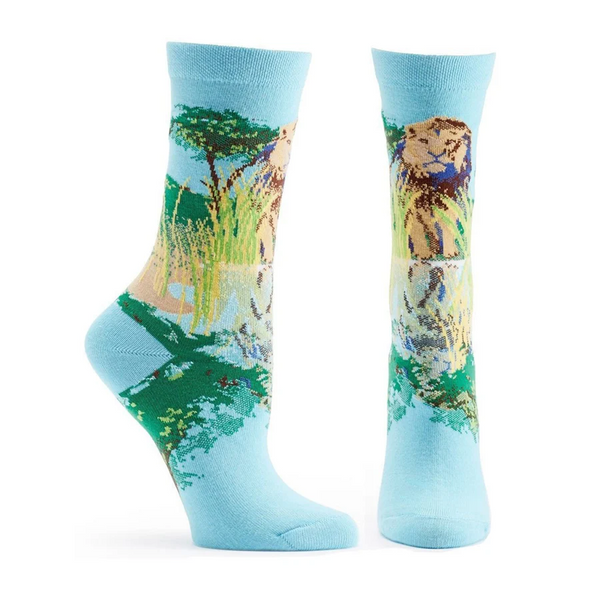 Women's Endangered Cats Lion Crew (Blue)