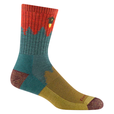 Men's Micro Crew Number 2 Midweight Hiking Socks (Teal)