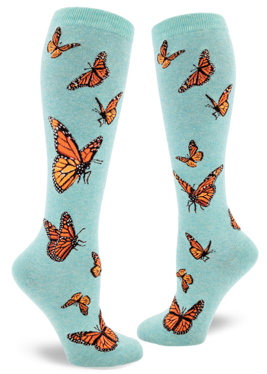 Women's Monarch Butterfly Knee High (Heather Verdigris)