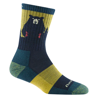 Women's Micro Crew Bear Town Lightweight Hiking Socks (Dark Teal)