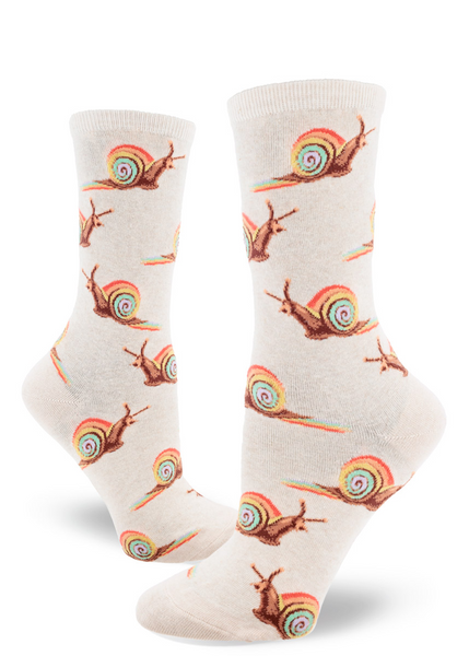 Women's Rainbow Snail Crew (Heather Cream)