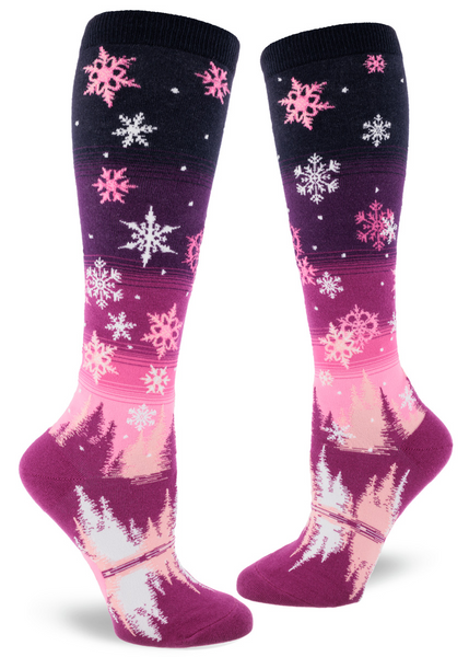 Women's Snowflakes Knee High (Sugar Plum)