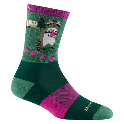 Women's Micro Crew Critter Club Lightweight Hiking Socks (Moss)