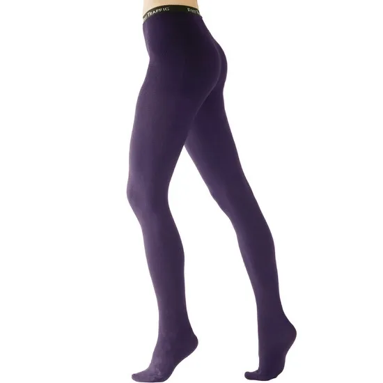 Women's Signature Combed Cotton Tights (Purple)