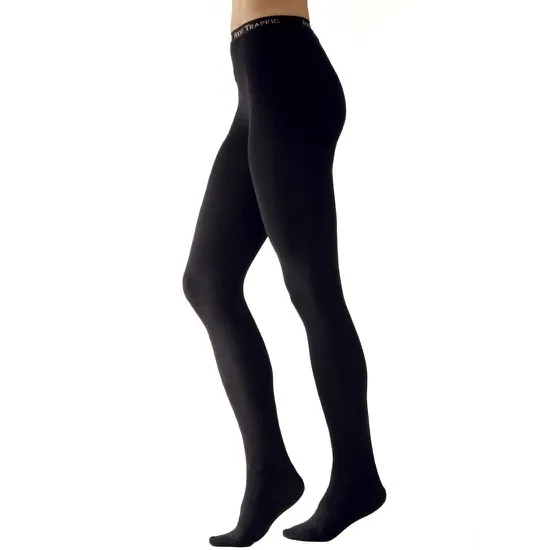 Women's Signature Combed Cotton Plus Size Tights (Black)