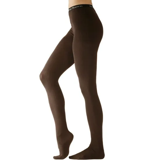 ZZNB-11/24_Women's Signature Combed Cotton Plus Size Tights (Chocolate)