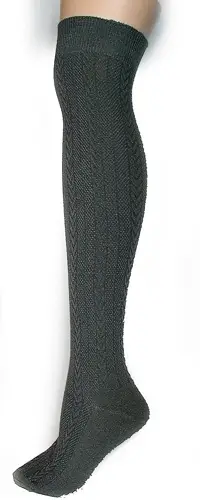 Women's Cable Knit Over The Knee (Grey)