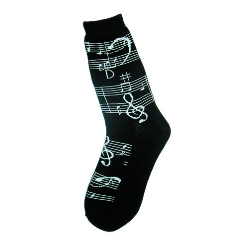 Women's Music Notes Crew (Black)