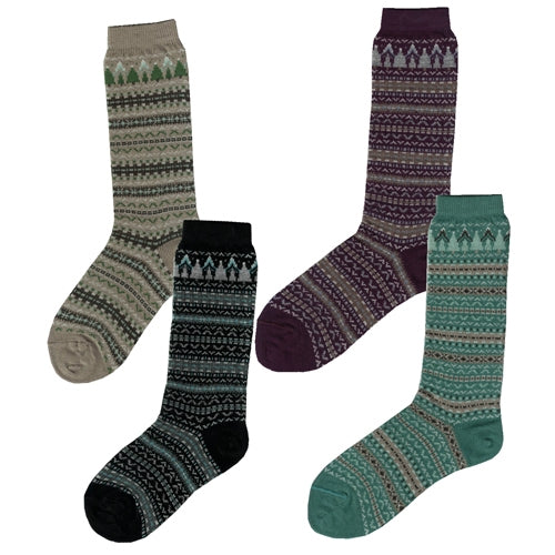 Alpaca Mountain Fair Isle Crew (Winter Berry)
