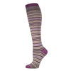 Women's Bamboo Multi Stripe Knee High (Cocoa)