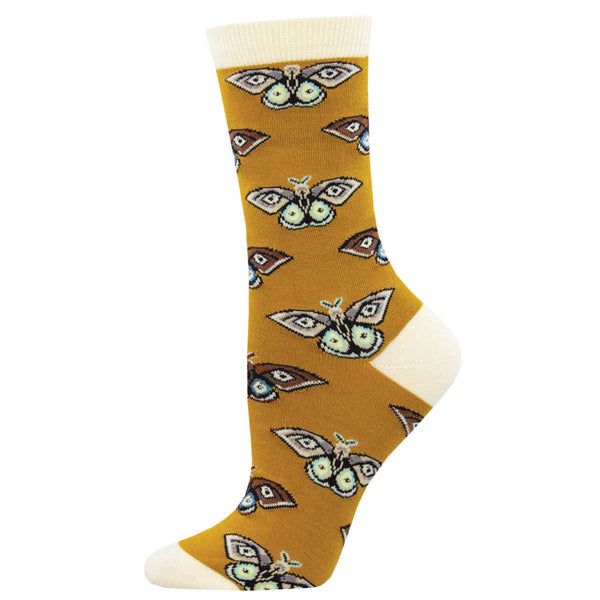 Women's Bamboo Vintage Moths Crew (Gold)