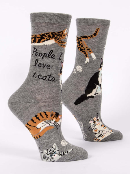 Women's People I Love Cats Crew