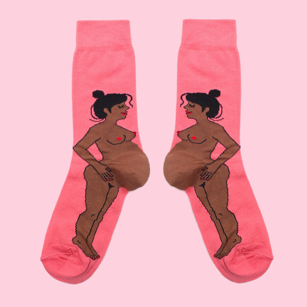 Women's Black Pregnant Woman Crew