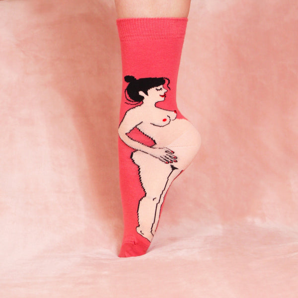 Women's White Pregnant Woman Crew