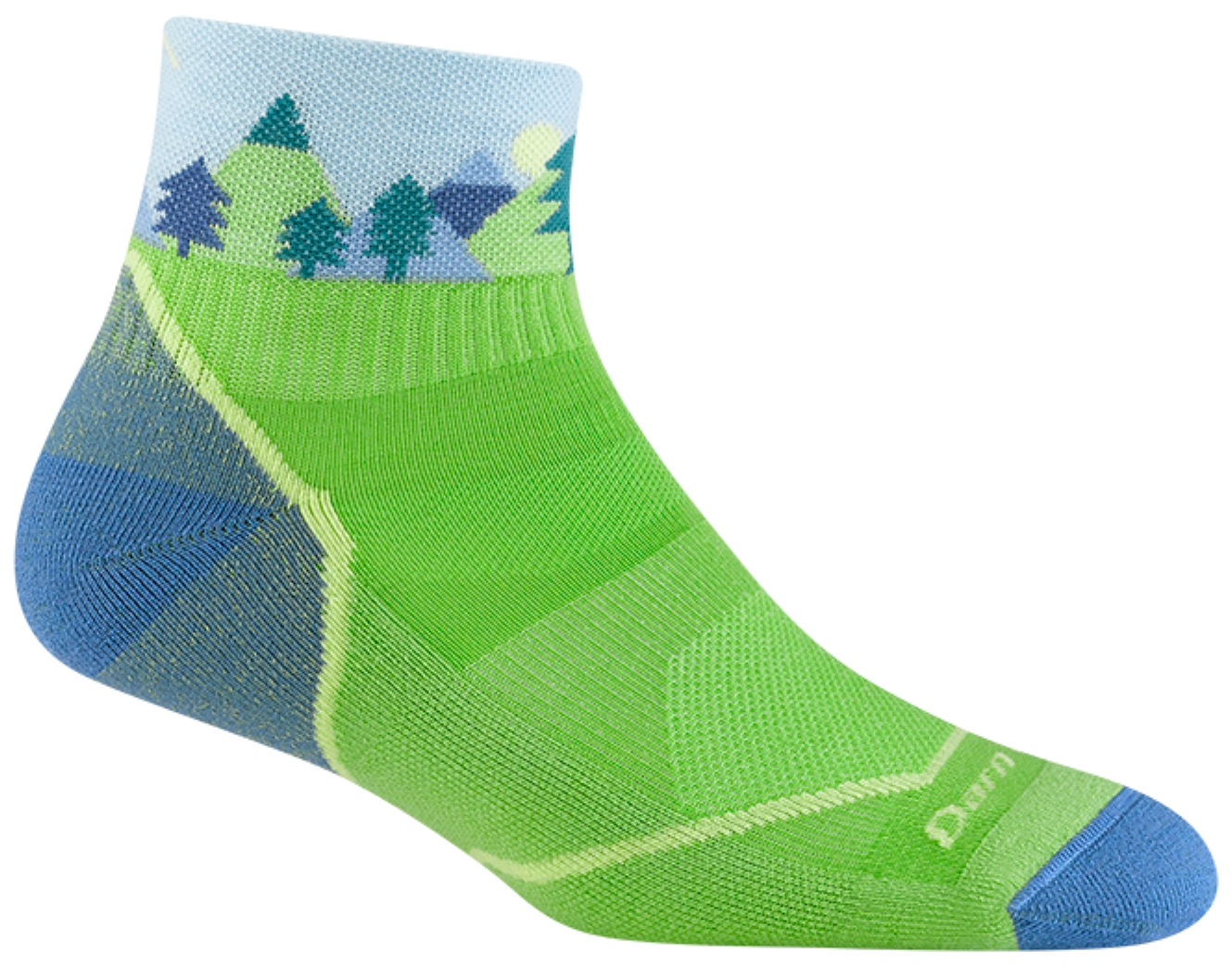 Kids Quarter Quest Lightweight Hiking Socks (Green)