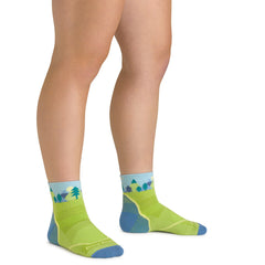 Kids Quarter Quest Lightweight Hiking Socks (Green)