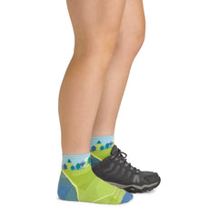 Kids Quarter Quest Lightweight Hiking Socks (Green)