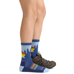 Kid's Micro Crew Van Wild Lightweight Hiking Socks (Denim)