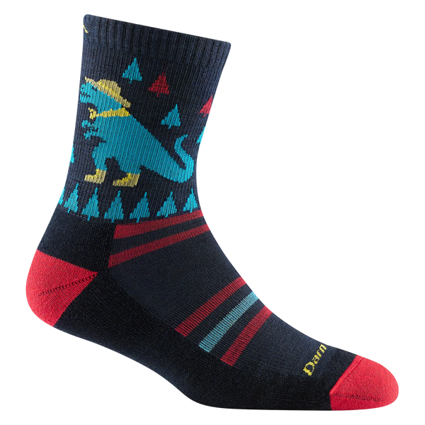 Kids Micro Crew Ty-Ranger-Saurus Lightweight Hiking Socks (Eclipse)