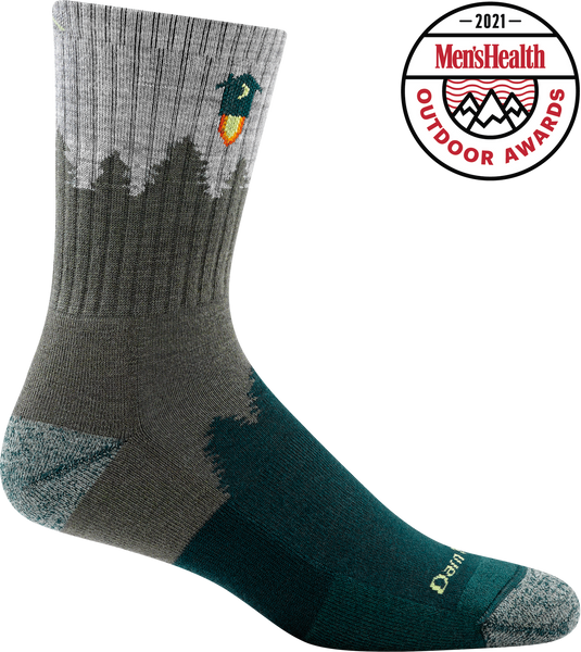 Men's Micro Crew Number 2 Midweight Hiking Socks (Green)