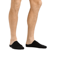 Men's No Show Topless Solid Hidden Lightweight Lifestyle Socks (Black)