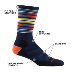 Men's Boot Oslo Nordic Lightweight Ski & Snowboard Socks (Eclipse)