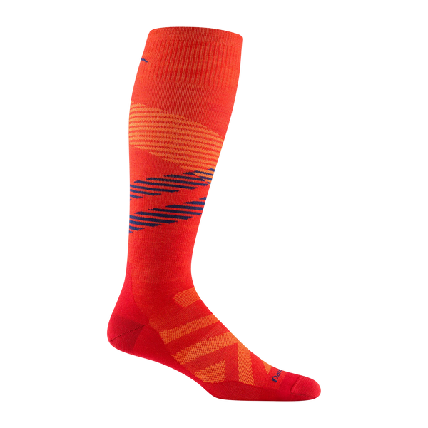 Men's Over-The-Calf Pennant RFL Ultra-Lightweight Ski & Snowboard Socks (Flame)