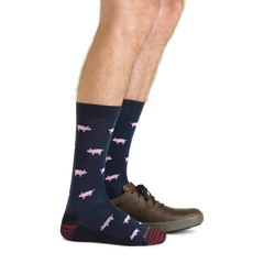 Men's Crew Truffle Hog Midweight Lifestyle Socks (Navy)