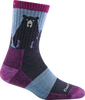 Women's Micro Crew Bear Town Lightweight Hiking Socks (Purple)